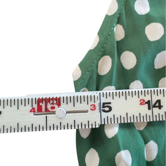 NWT Anthropologie TYLHO Green Polka Dot Sleeveless Shirt Dress Midi Waist Tie XS - Picture 8 of 9